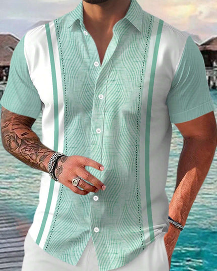 Casual All-matching Fashion Geometric Trend Short Sleeve Shirt