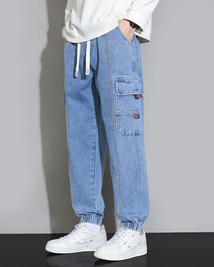 Retro Workwear Jeans for Men – Loose Fit Cotton Denim (M–4XL)