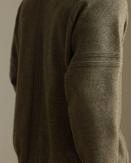 Half Turtleneck Thickened Knitting Coat Zipper Cardigan