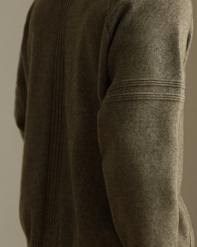 Half Turtleneck Thickened Knitting Coat Zipper Cardigan