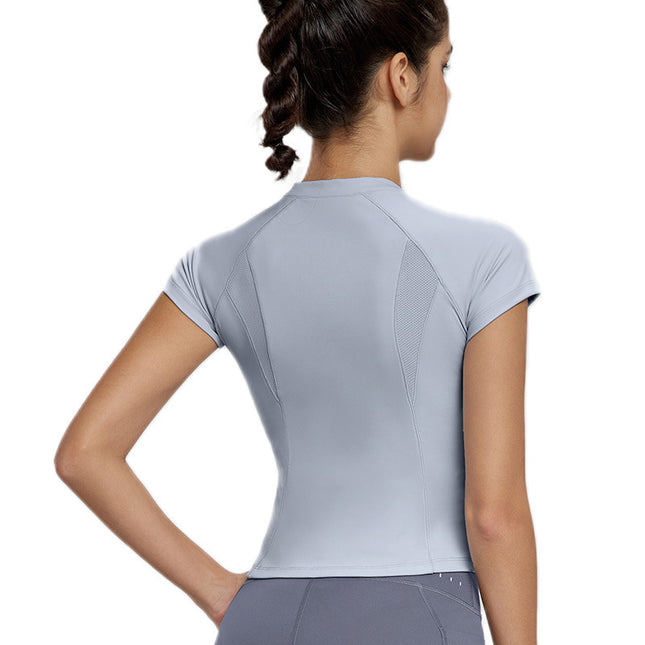 Breathable Sports Short-sleeved T-shirt Women's Waist Workout Top