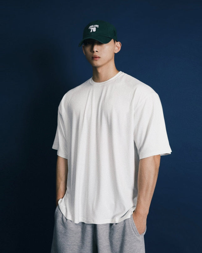 Men's Loose White Half Sleeve Short Sleeve Top