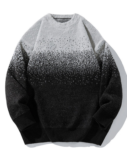 Artificial Mink Plush Gradient Design Sweater Thermal Head Cover Knitwear