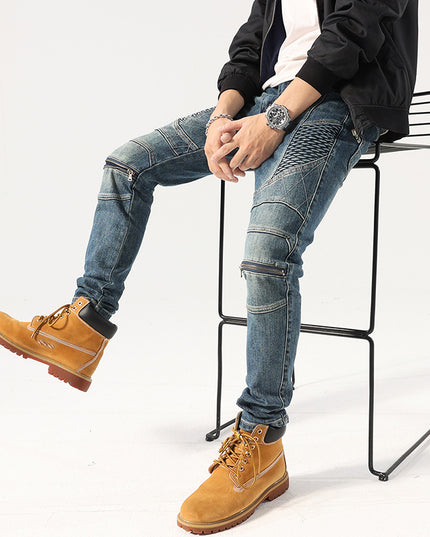 Stretch Tight Men's Fashion Street Slim Fit Jeans Casual