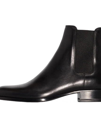 Men's Genuine Leather Pointed Toe Business British Style Martin Boots