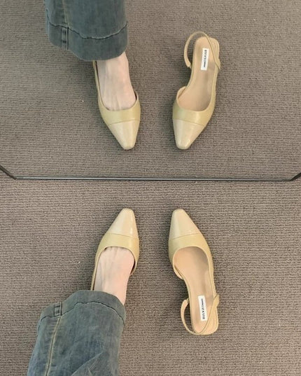 Low Heel Pointed Toe Closed Toe Sandals Female Gentle Pumps