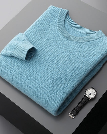 Autumn And Winter Round Neck Woolen Sweater For Men