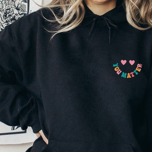 Women's Oversized Hoodie With Text On The Back Of Winter