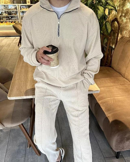 Men's European And American Simple Casual Sweatshirt Outfit
