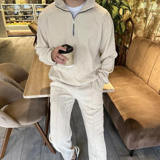 Men's European And American Simple Casual Sweatshirt Outfit