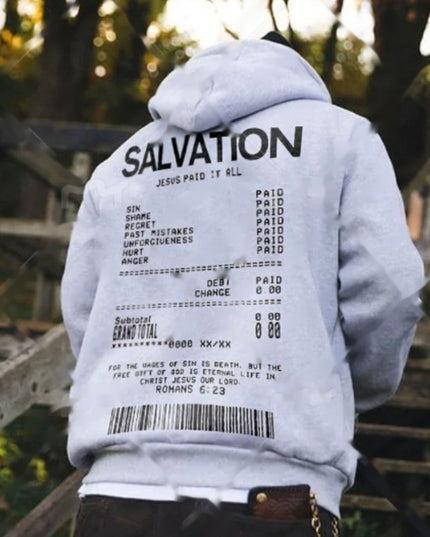 Receipt Printed Graphic Hoodie Sweater Men