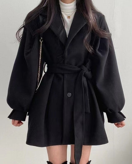 Hepburn Style Woolen Coat For Women