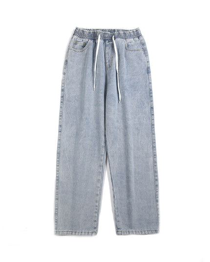 Elastic Waist Loose Straight Drooping Mop Pants