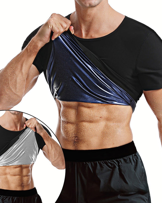 Men's Violently Sweat Sports Short-sleeved Fitness Vest Body Shaper