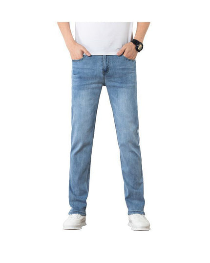 Loose Youth Straight Slim Fit Elastic Trend Men's Jeans