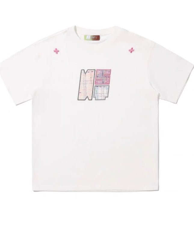 Paste Cloth Embroidery Retro Loose Casual All-match Short-sleeved T-shirt