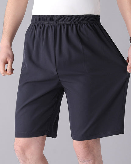 Solid Color Black Loose High Waist Comfort Breathable Middle-aged Breeches