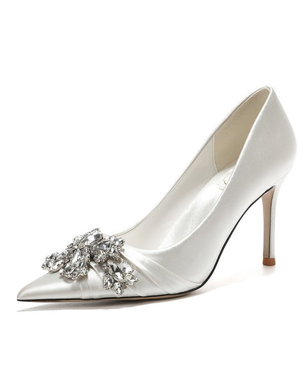 Rhinestone White Wedding Bridal Shoes Temperament