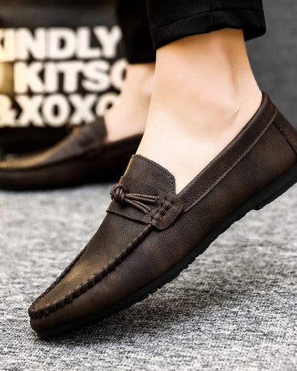Korean Style Men's Casual Leather Shoes Soft Bottom