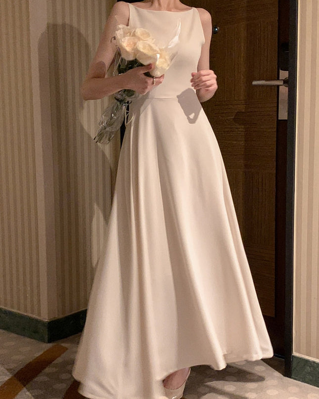 Off-shoulder Sleeveless Waist Slimming Dress