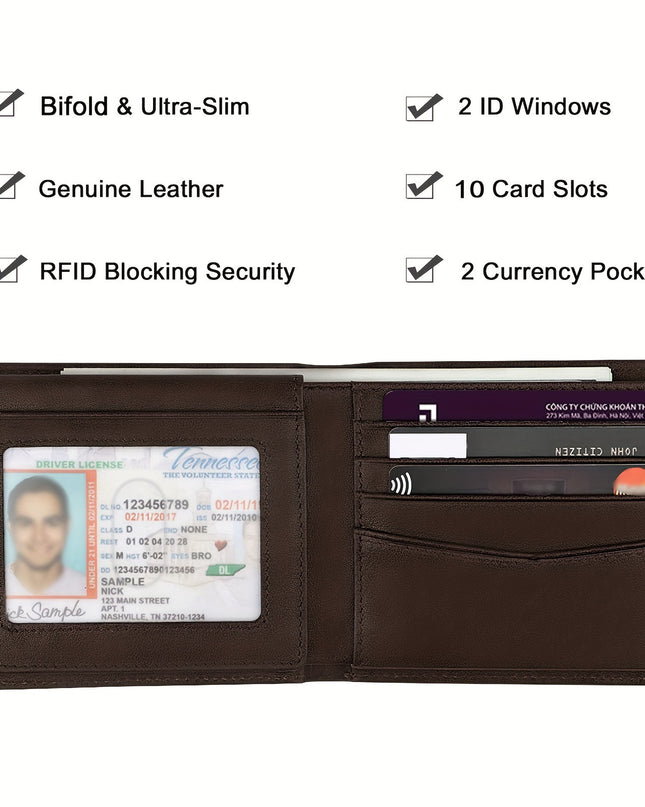 Anti-theft Swiping Texture Multiple Card Slots Three-fold Wallet