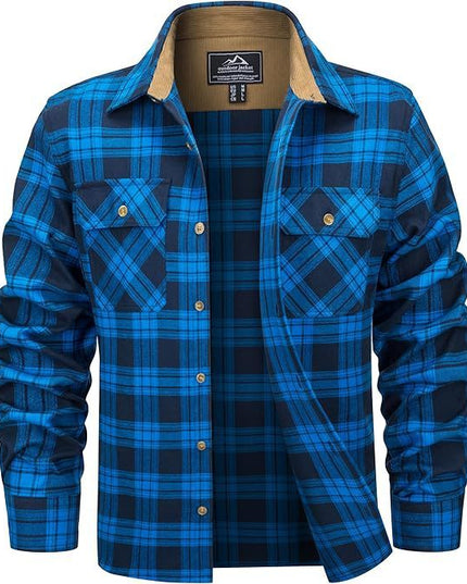 European And American Fall Winter Men's Flannel Casual Button Shirt