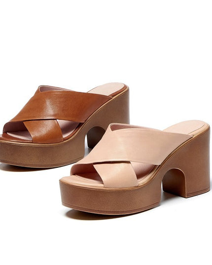 Summer Casual Retro Thick Bottom Chunky Heel Women's Roman Style Sandals