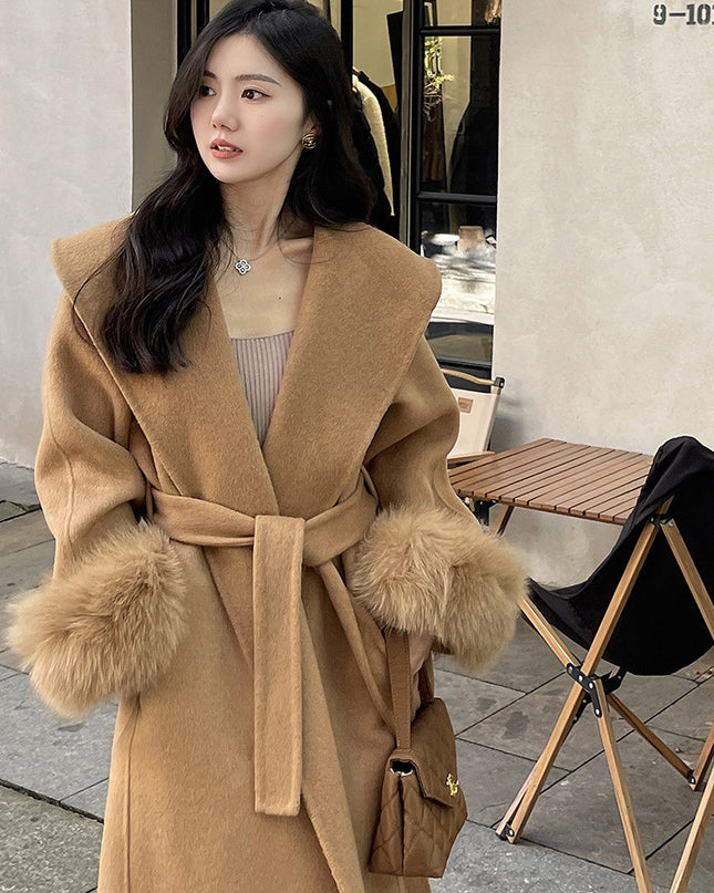 Double-sided Mink Cashmere Large Lapel Long Coat
