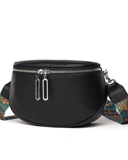 Women's First Layer Cattlehide Leather Fashion Casual Messenger Bag