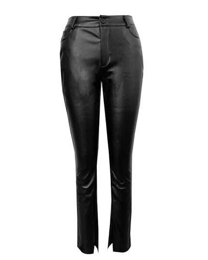 Casual Pants High Waist Slimming And Tight Women Leather Pants
