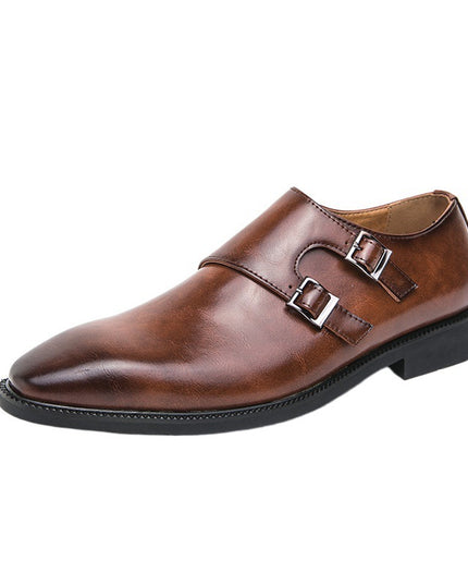 Business Formal Wear Leather Shoes Men's Casual Three Joint Pumps Mengke Buckle Office Wedding Shoes