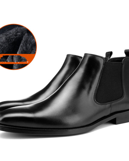 Men Plus Velvet Warm Leather British Style Martin Boots
