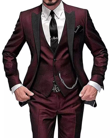 Black Collar Color Blocked Three Piece Set