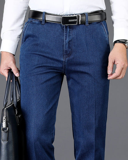 Spring High Stretch Jeans Men's Loose Straight