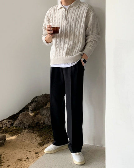 Niche Design Lapel Pullover Men