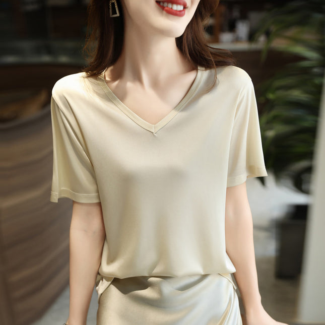 Vest Beautiful French Base Shirt Loose Satin Top