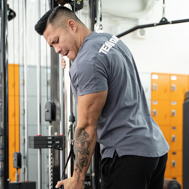 New Sports Short Sleeve Men's Stretch Absorbent Crew Neck