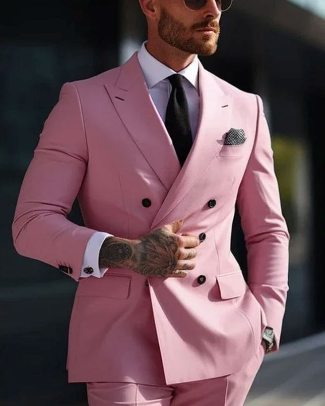 Men's Two-piece Suit Korean Style Slim Fit Business Best Man Casual Suit