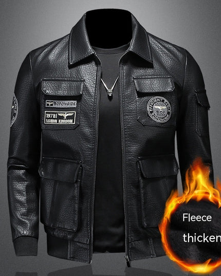 Autumn And Winter New Men's Coat Casual Leather Clothing Slim Fit