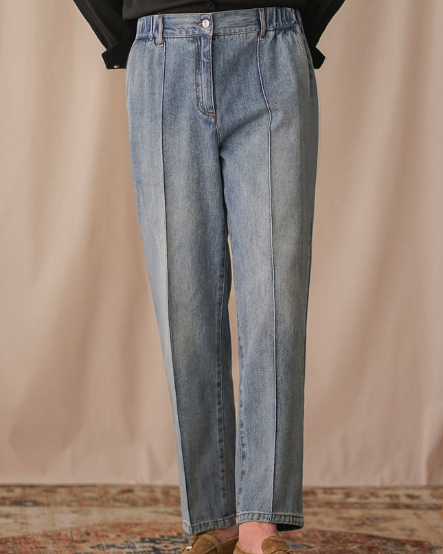 British Business Elastic Waist Cropped Pants