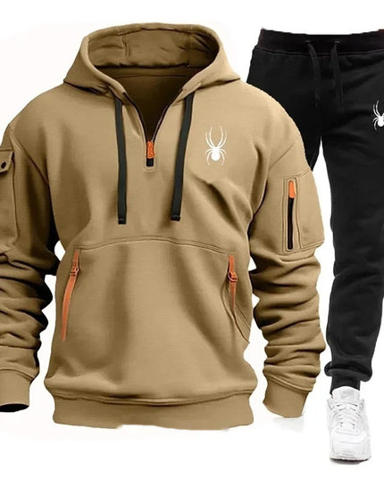Casual Men's Pocket Polyester Sports Suit