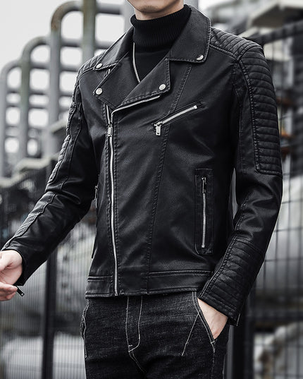 Spring And Autumn Leather Clothes Men's Motorcycle Jacket