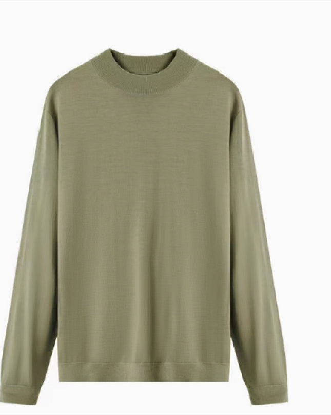 Self-heating Solid Color Basic Half Turtleneck Men's Sweater