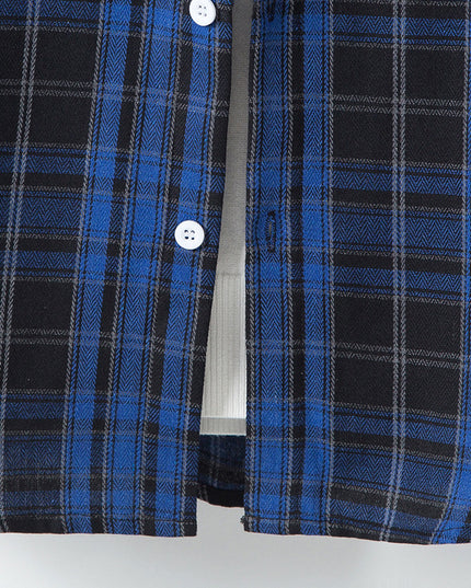 Men's Running Size Plaid Shirt Trend Hip Hop Hooded Cardigan
