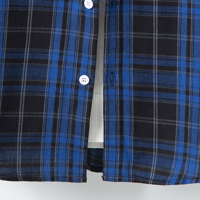 Men's Running Size Plaid Shirt Trend Hip Hop Hooded Cardigan