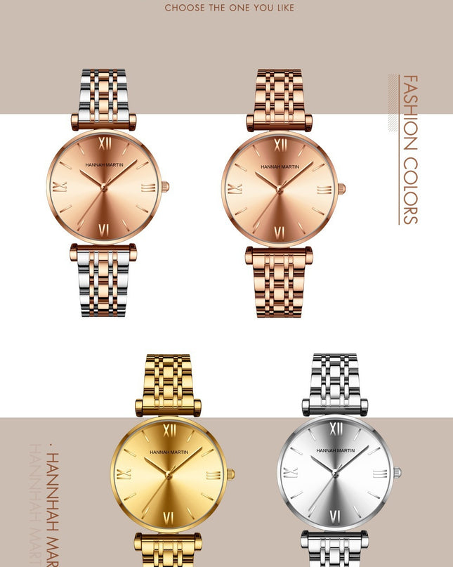 Women's Solid Stainless Steel Band Watch
