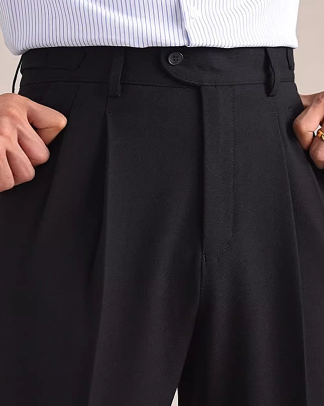 Neapolitan Mesh Wool Breathable Straight Loose Suit Pants