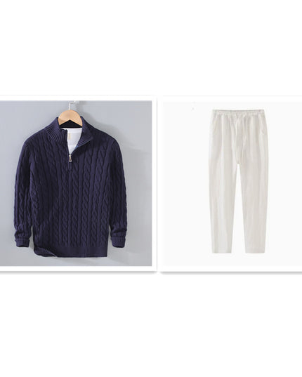 Sweater Loose Zip Pullover Knitting Sweater Coat Men