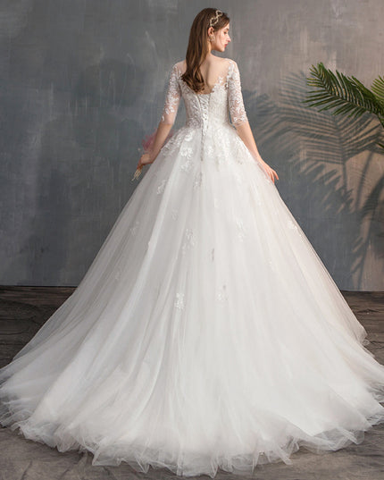 Wedding Dress Bride Lace Sleeves Dress