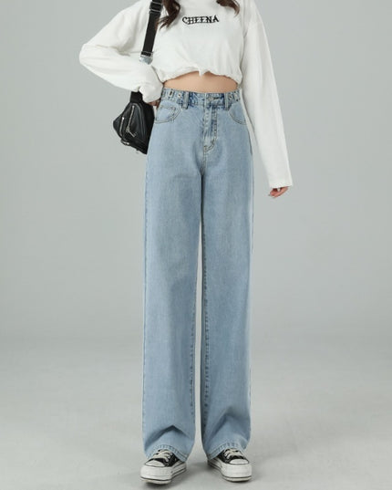 Jeans Women's Spring And Autumn High Waist Figure Flattering Mopping Pants